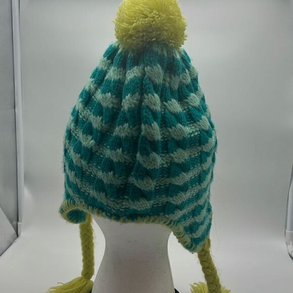 The North Face Girl's Fuzzy Earflap Beanie‎ Kokomo Green Medium - Picture 3 of 5